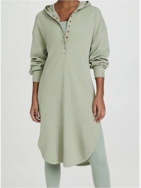 Halle Berry X Sweaty Betty Hera Waffle Knit Hooded Dress